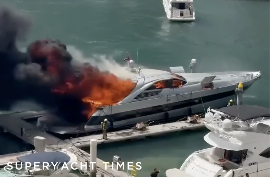 Spirit of Zen yacht fire Dubai Marina - Courtesy of SuperYacht Times